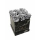 Mila Acrylic Black Marble - Metallic Silver