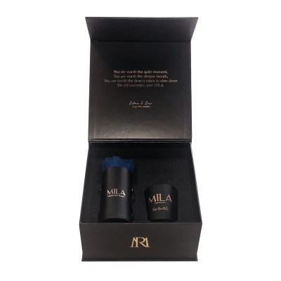 Produit Mila-Coffret-00075 Black Baby Box - Mila Classique Baby Blanc Classique - Royal blue - Bougie Parfumée - Rose Orientale