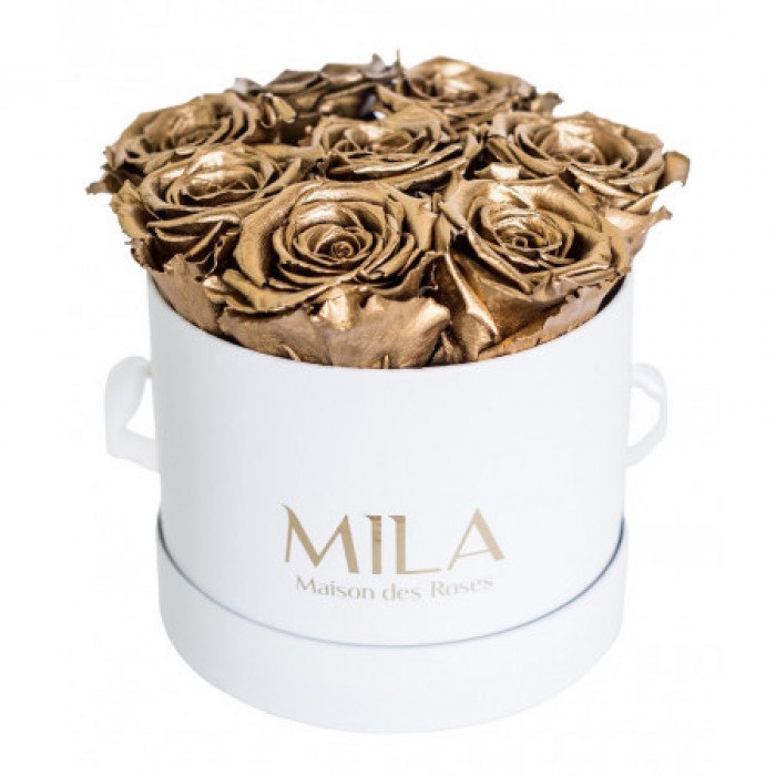 Mila Classique Small Blanc Classique - Metallic Gold