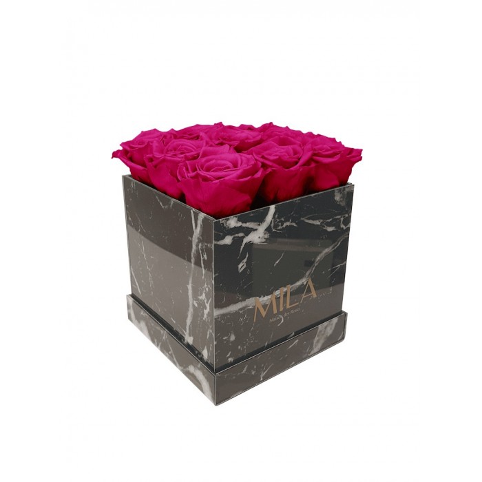 Mila Acrylic Black Marble - Fuchsia