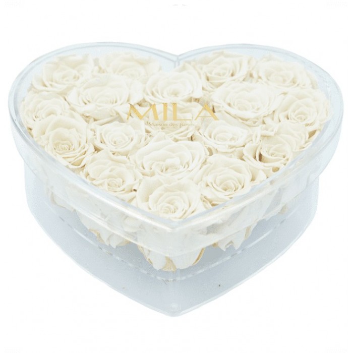 Mila Acrylic Large Heart - White Cream