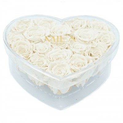 Produit Mila-Roses-00578 Mila Acrylic Large Heart - White Cream