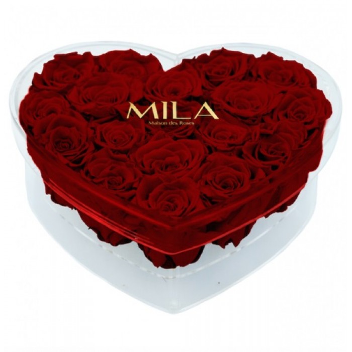 Mila Acrylic Large Heart - Rubis Rouge