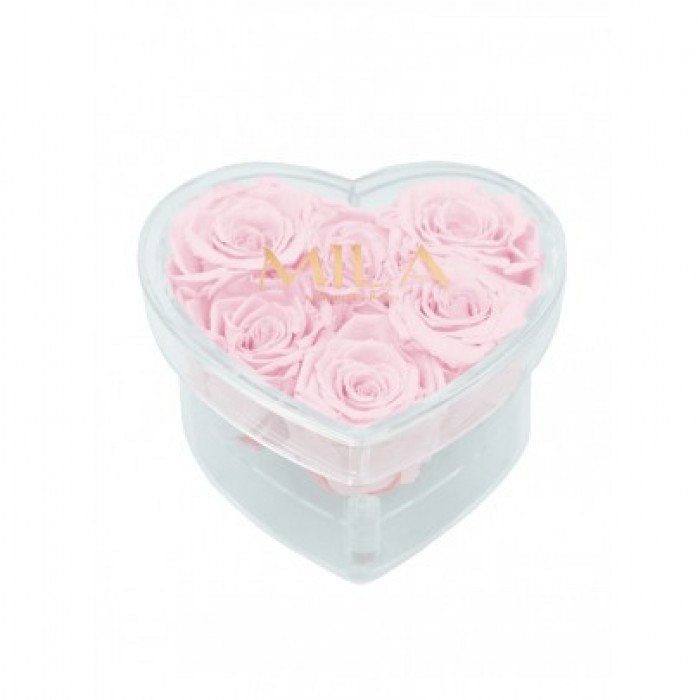 Mila Acrylic Small Heart - Pink Blush