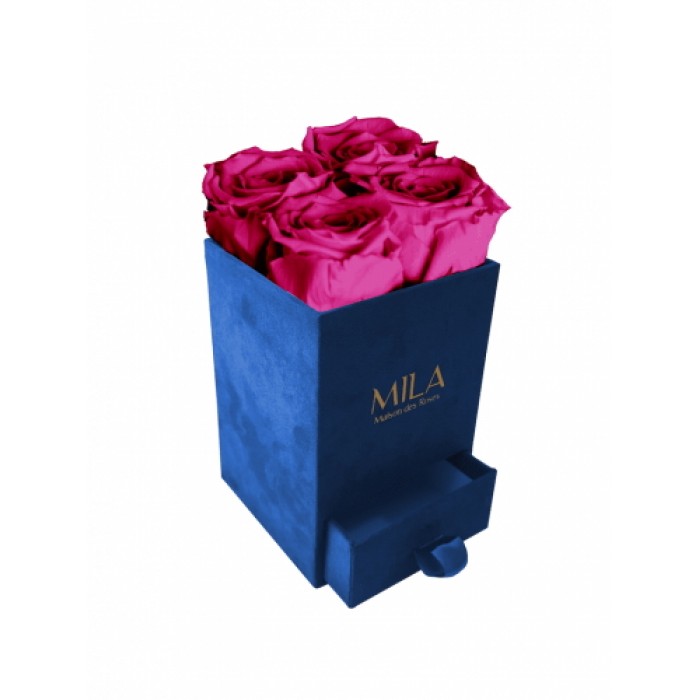 Mila Velvet Mini Royal Blue Velvet Mini - Fuchsia