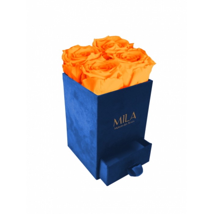 Mila Velvet Mini Royal Blue Velvet Mini - Orange Bloom