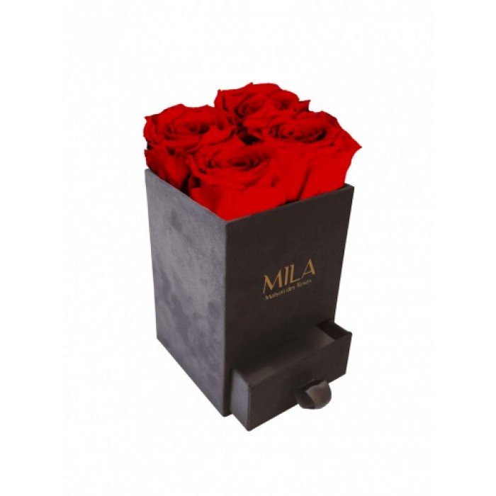 Mila Velvet Mini Dark Grey Velvet Mini - Rouge Amour