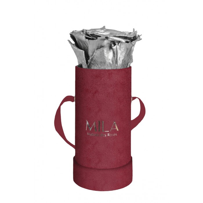 Mila Velvet Baby Burgundy Velvet Baby - Metallic Silver