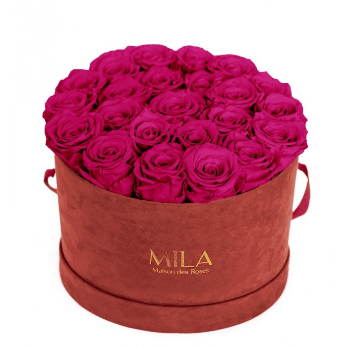 Mila Burgundy Velvet Large - Fuchsia