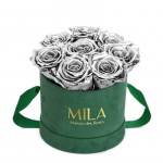  Mila-Roses-01028 Mila Velvet Small Emeraude Velvet Small - Metallic Silver