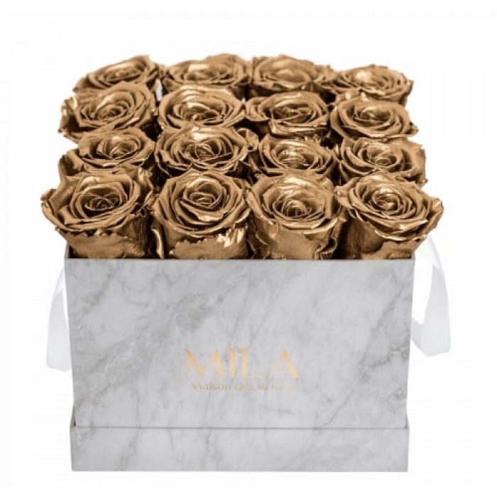 Mila Medium Marble Marble - Metallic Gold