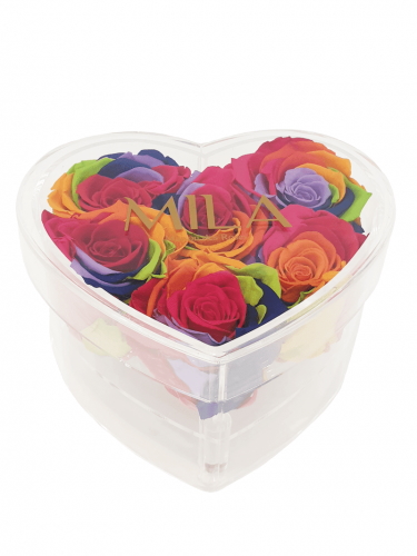 Produit Mila-Roses-01385 Mila Acrylic Small Heart - Rainbow