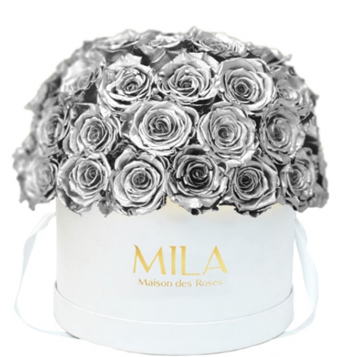 Mila Classique Large Dome Blanc Classique - Metallic Silver