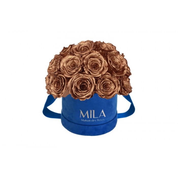 Mila Classique Small Dome Royal Blue Velvet Small - Metallic Copper