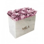  Mila-Roses-01870 Mila Acrylic White Marble - Metallic Rose Gold