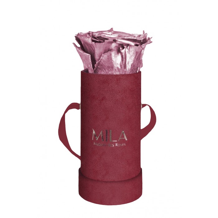 Mila Velvet Baby Burgundy Velvet Baby - Metallic Rose Gold